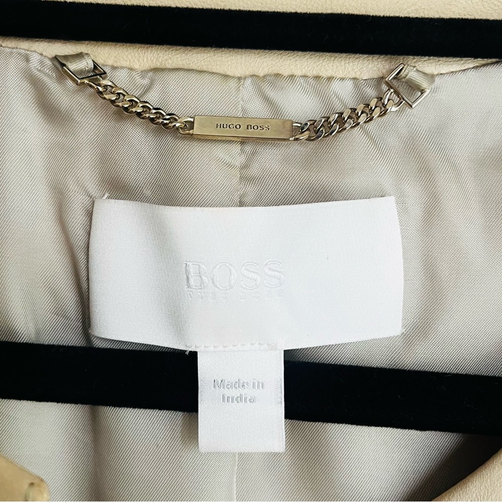 Hugo Boss cream leather jacket Size 6